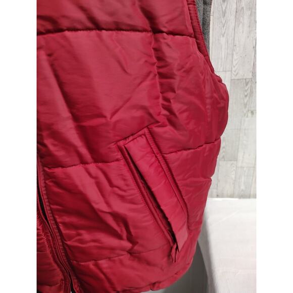 Trader Bay Men's reversible Puffer style Vest in Red and Gray 4 pocket Large - Picture 11 of 11